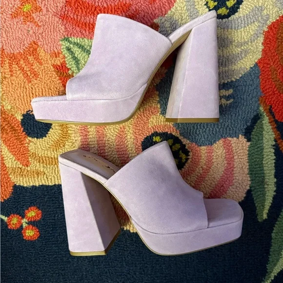 Free People Margo Daring Violet Suede Mule - Picture 7 of 8